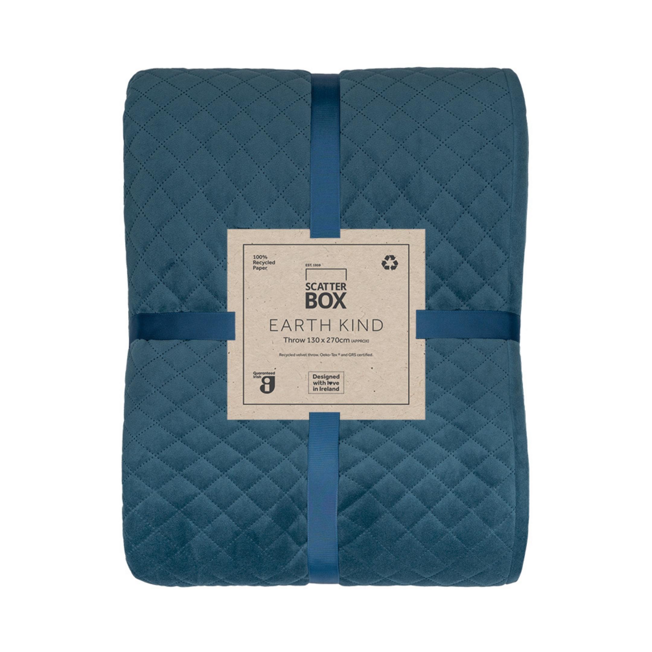 Erin Geometric Velvet Throw By Scatter Box In Orion Blue